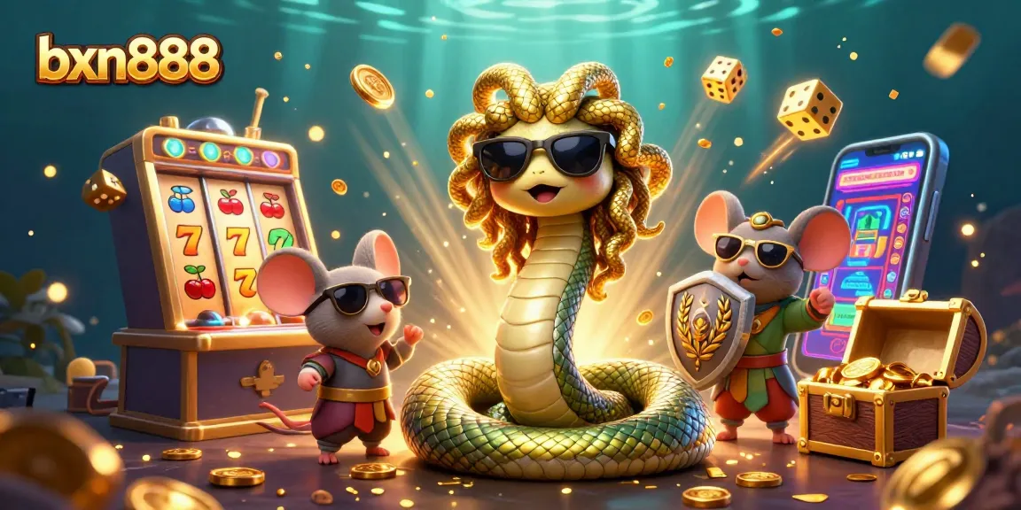 Experience winning thrills with bxn888 in a vibrant 3D casino illustration bursting with excitement.