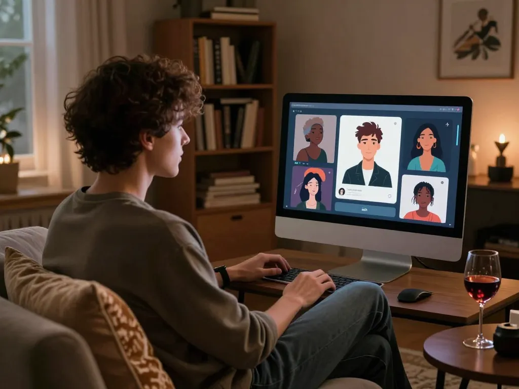 Engaging in ai nsfw chat with an inviting AI character on a modern computer interface.