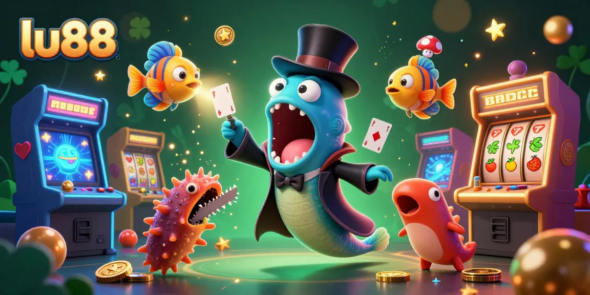 Experience exciting card magic with lu88 in a vibrant 3D casino world filled with colorful games and characters.