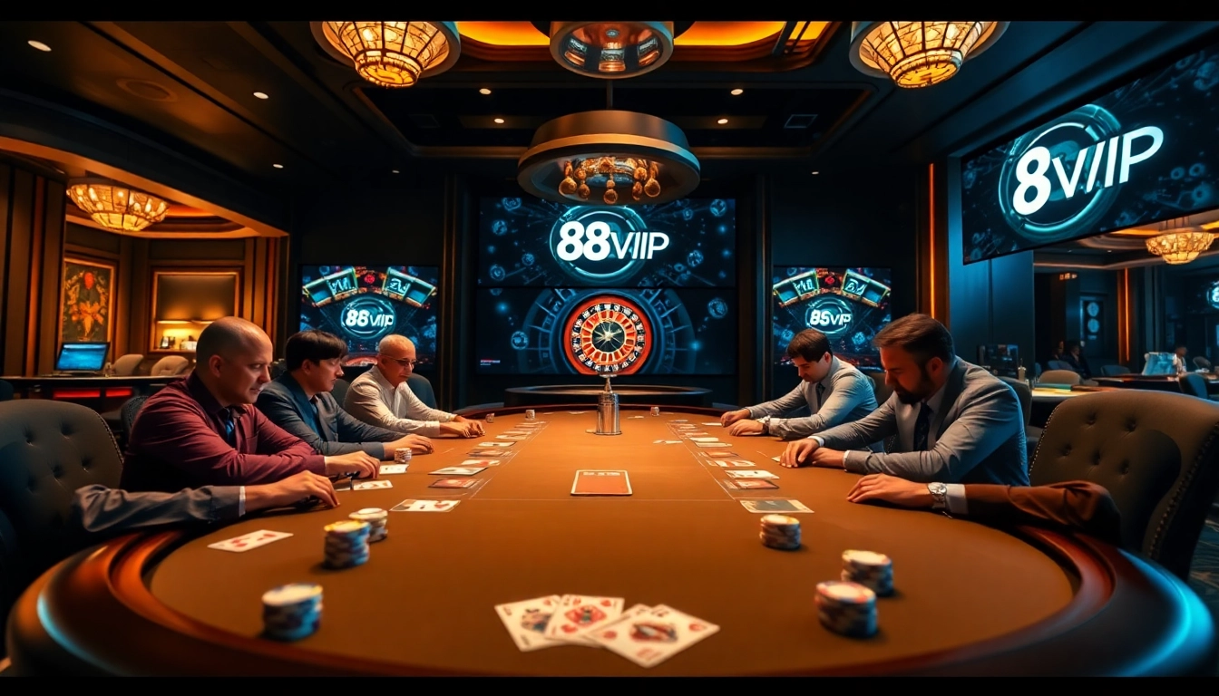 Experience the thrill of 68VIP with an immersive casino scene filled with poker action and roulette excitement.