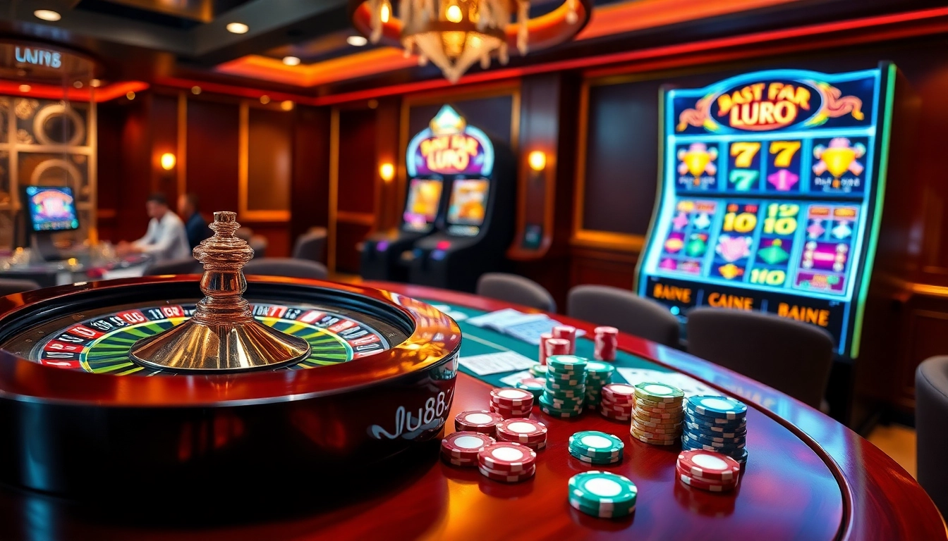 Experience the thrill of gambling at uu88 with vibrant casino tables and high-stake players.