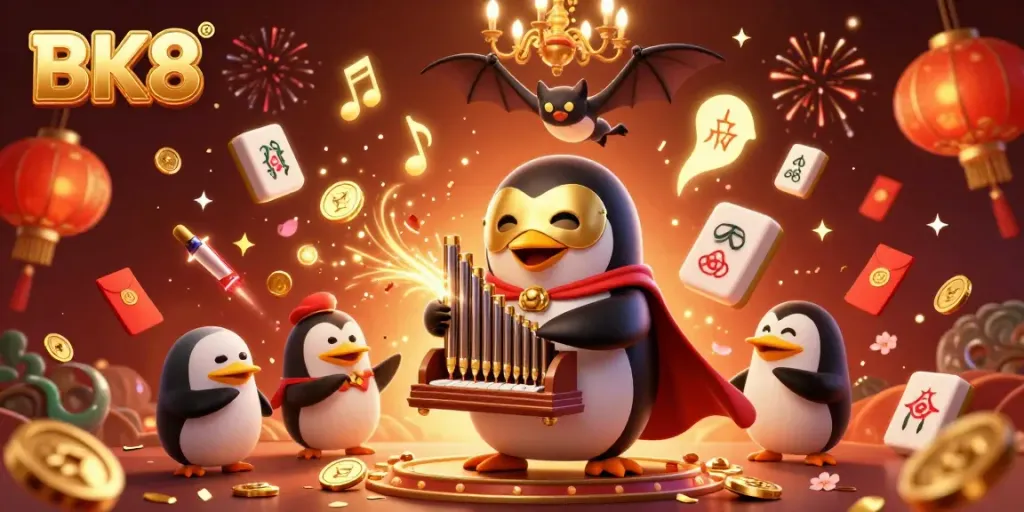Spin to win with BK8's engaging 3D fantasy casino scene enriched with celebratory elements.