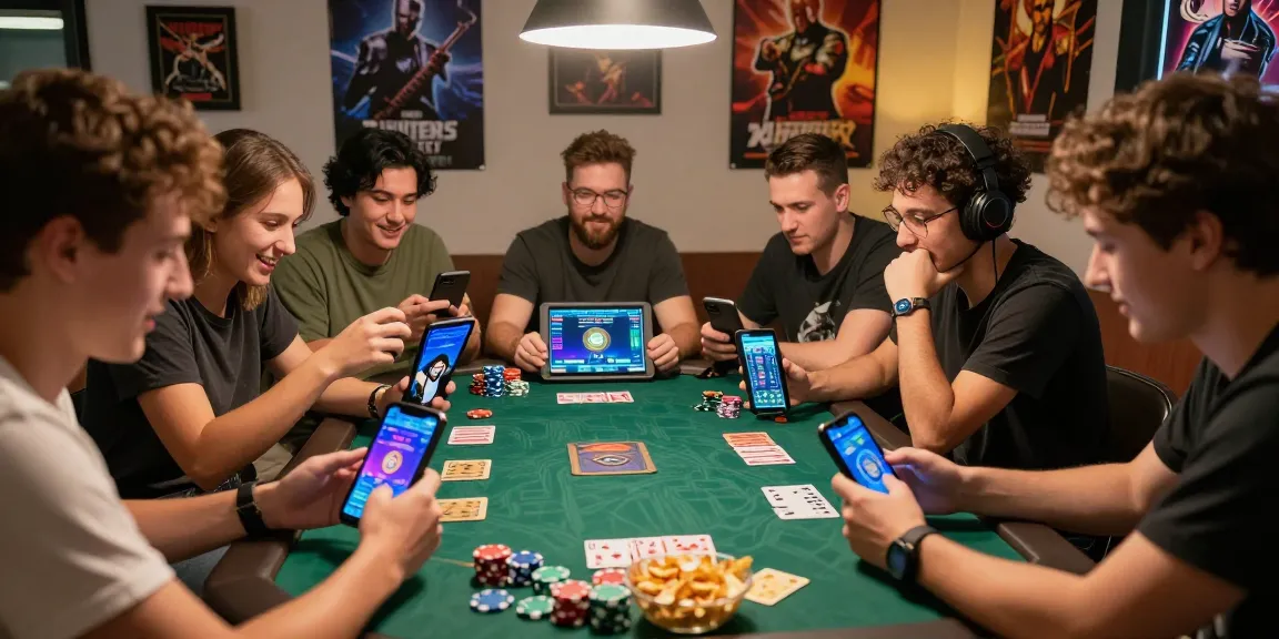 68 game kartu: teman bermain kartu dengan suasana ceria, smartphone dan jajanan di meja