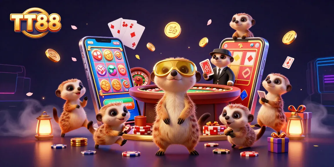 Engage in vibrant casino action at TT88 with meerkats running a dynamic gaming operation.