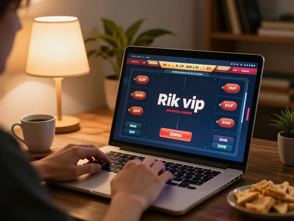 Engaging in rik vip online poker with a cozy home atmosphere and focused gameplay.