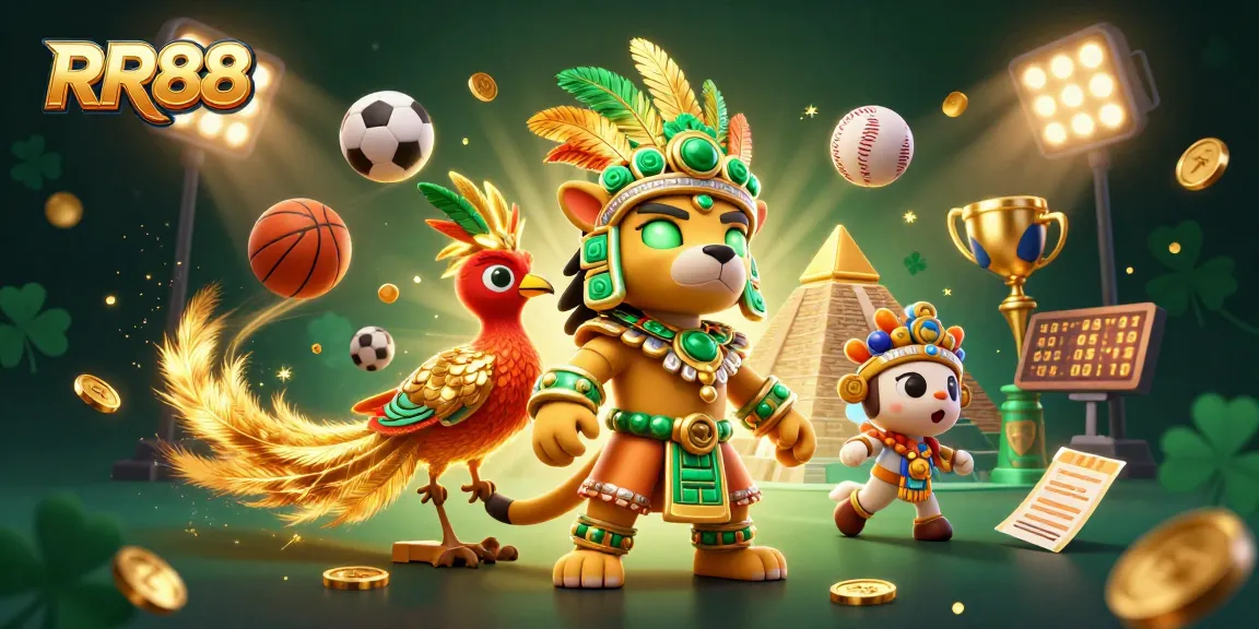 Experience RR88's dynamic casino world with vibrant 3D characters and exciting game elements.