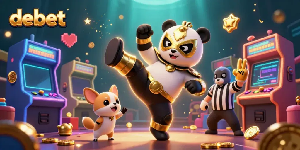 Experience exciting debet action with a flying panda wrestler, chihuahua referee, and cheering animal crowd!