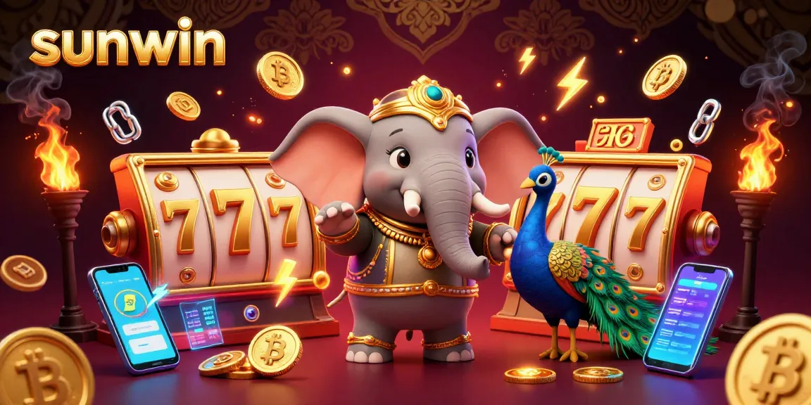 Spin the reels at sunwin's exciting casino with vibrant characters and dynamic elements!