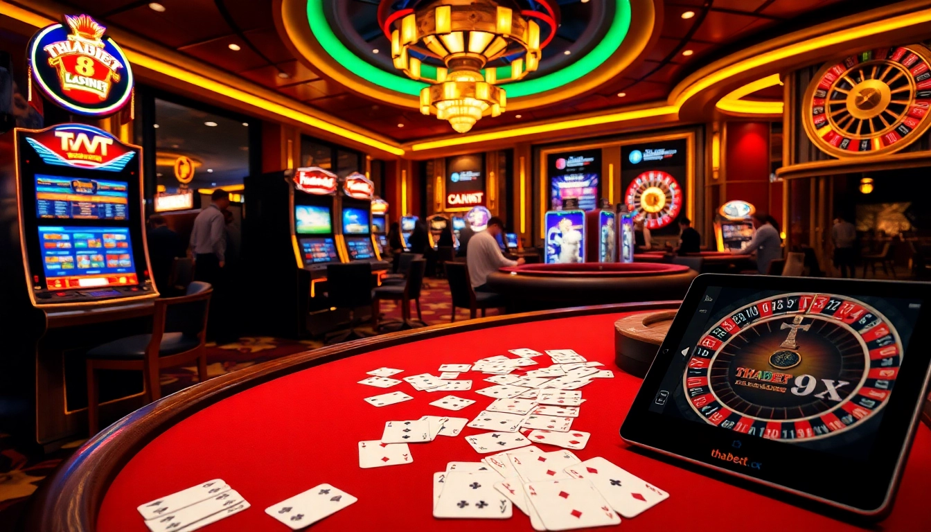 Experience thrilling gameplay at thabet.cx with dynamic casino scenes and engaging gambling activities.