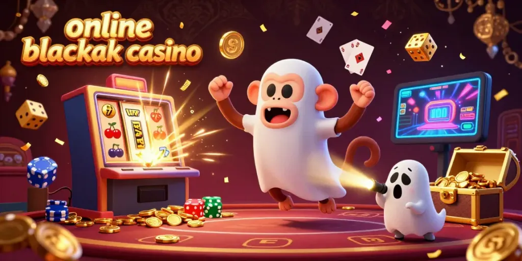 Experience the excitement of an online blackjack casino with magical characters and vibrant game elements.