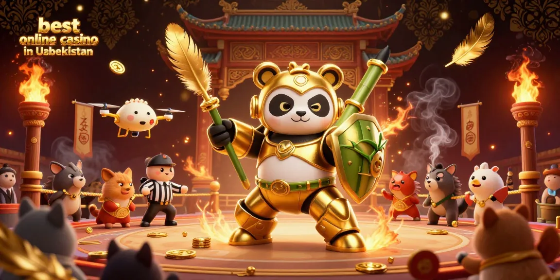 Engage in the excitement of the best online casino in Uzbekistan with a thrilling 3D illustration showcasing vibrant personalities and rich casino elements.