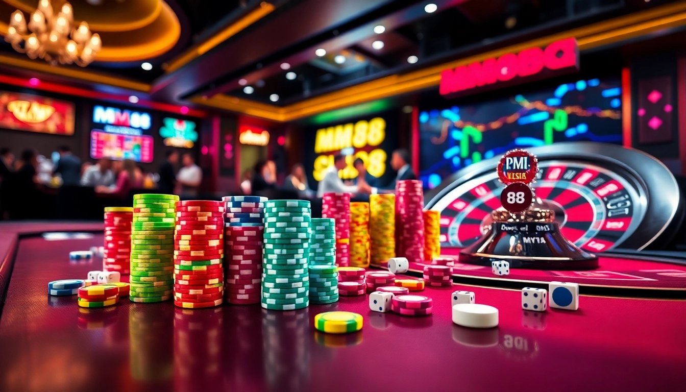 Engaging scene at the trang chủ mm88 poker table with vibrant chips and roulette excitement.