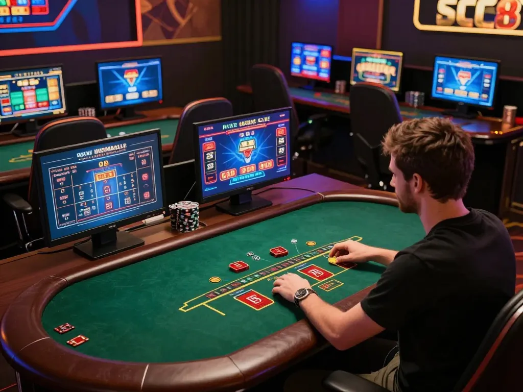 Player enjoying a live dealer blackjack game at SC88, focused on strategic gameplay.