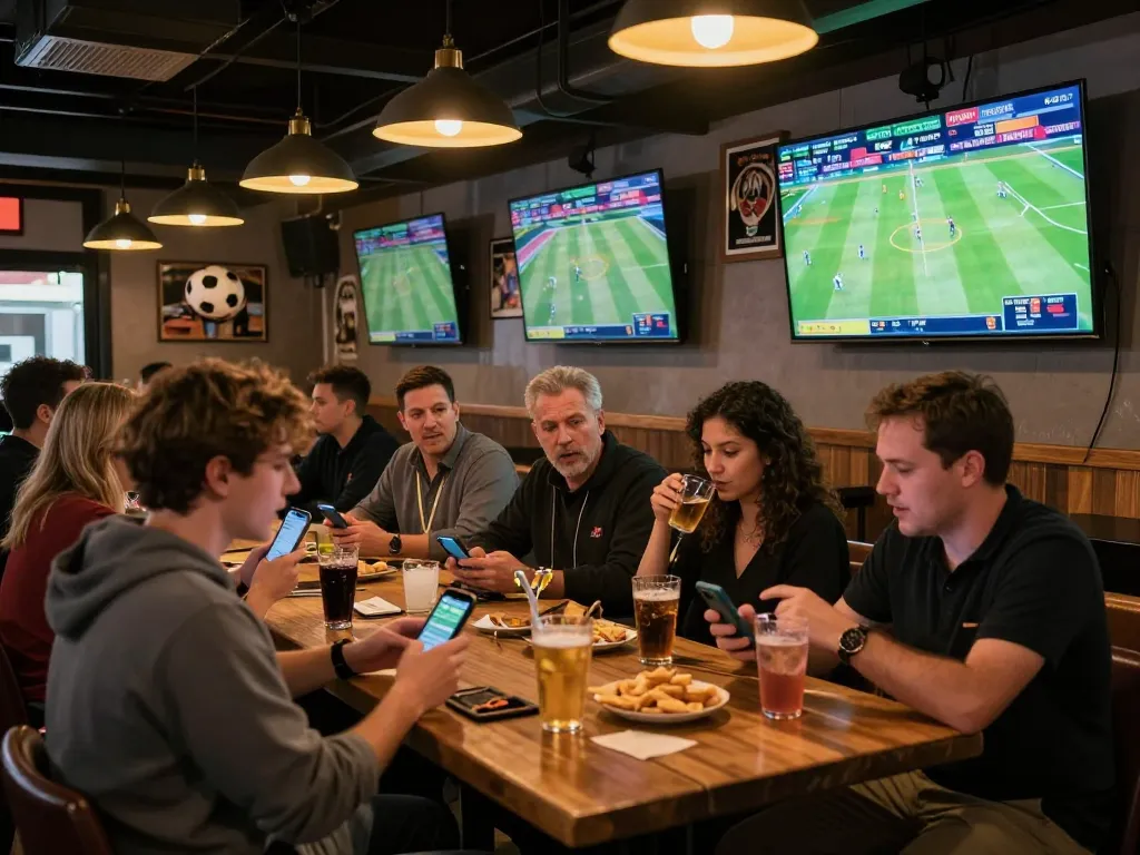 Exciting sports betting at trang chủ alo8 with fans engaged in mobile betting.