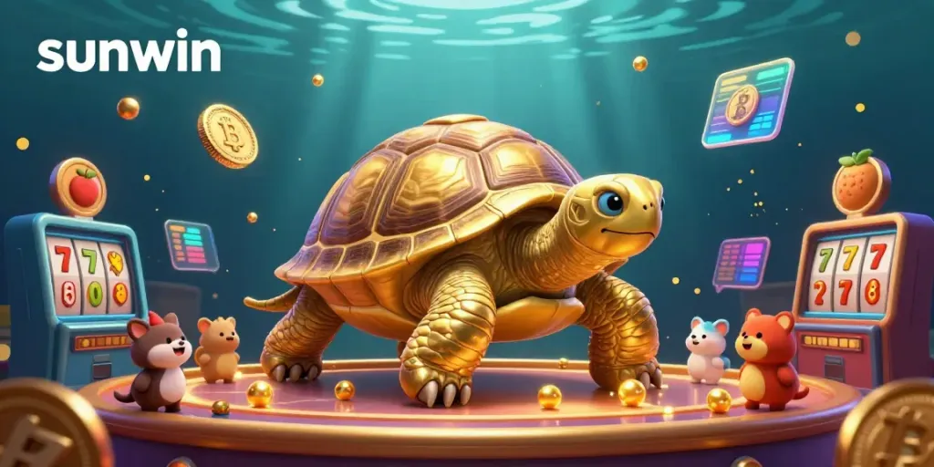 Experience thrilling gameplay at Sunwin with a majestic golden tortoise casino scene full of excitement.