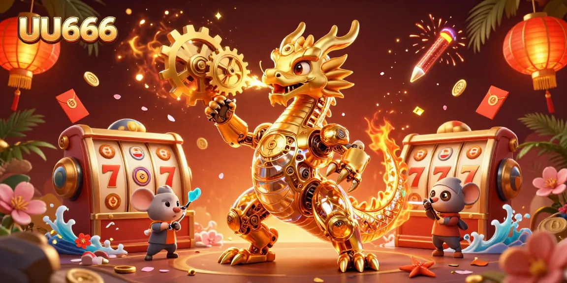 Experience thrilling gameplay and jackpot adventures with UU666 in this vibrant, dynamic casino illustration.