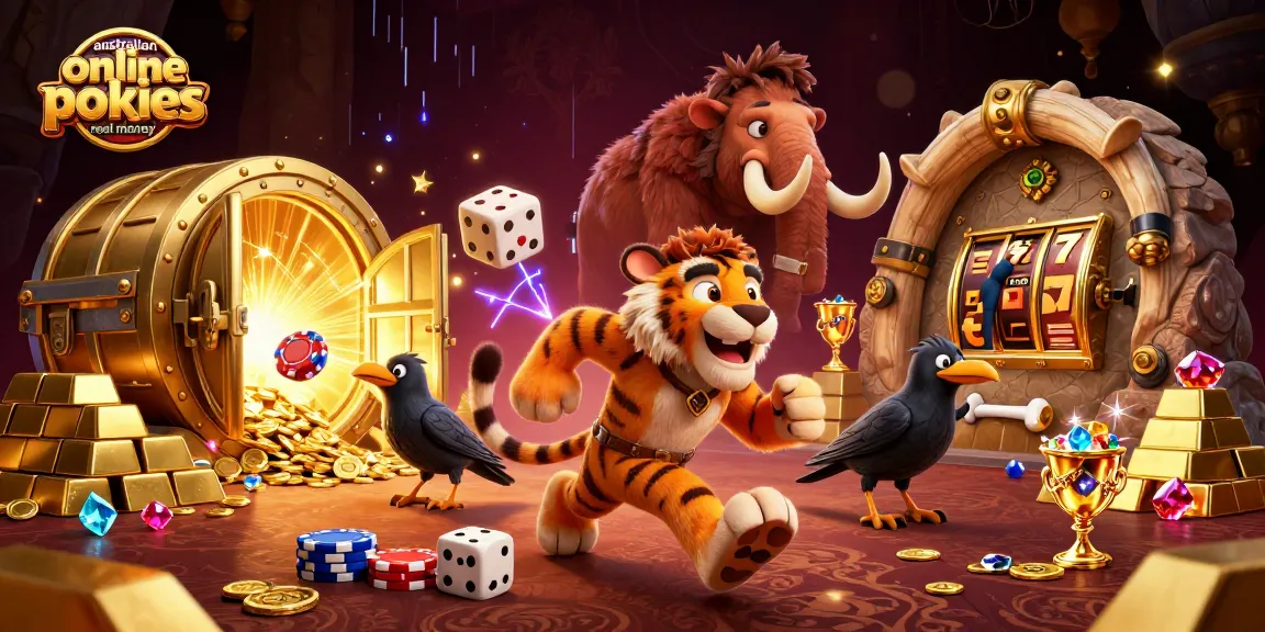 Engage with australian online pokies real money in a vibrant, prehistoric casino scene filled with treasures.