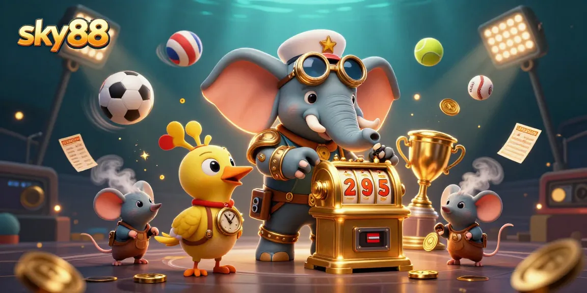 Spin the reels and win big with sky88's vibrant steampunk-themed casino adventure.