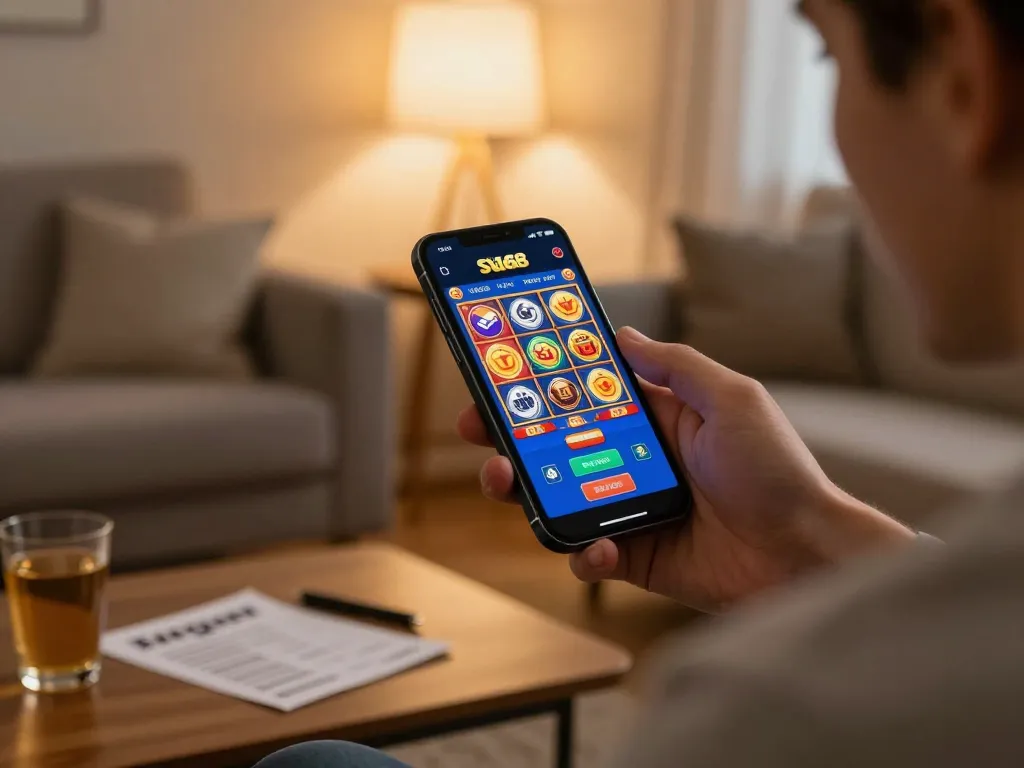 Engage with SV368 Link casino app showcasing exciting games in a cozy setting