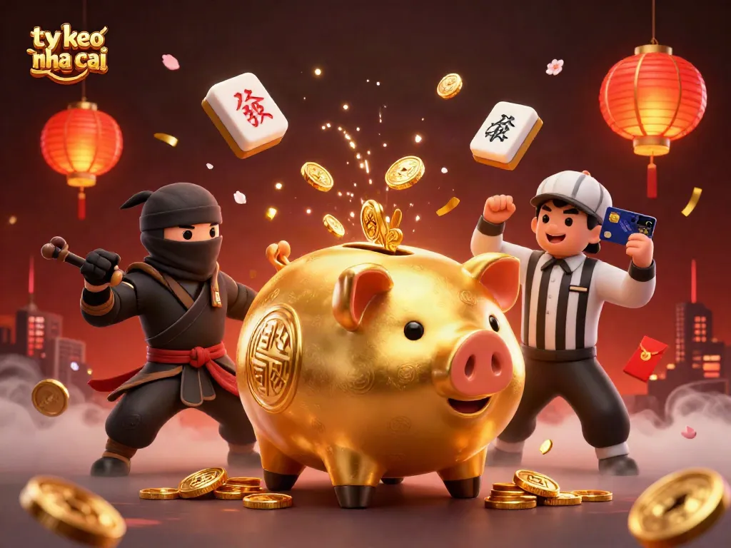 Experience the excitement of ty le keo nha cai with a vibrant action-packed scene featuring unique gambling characters.