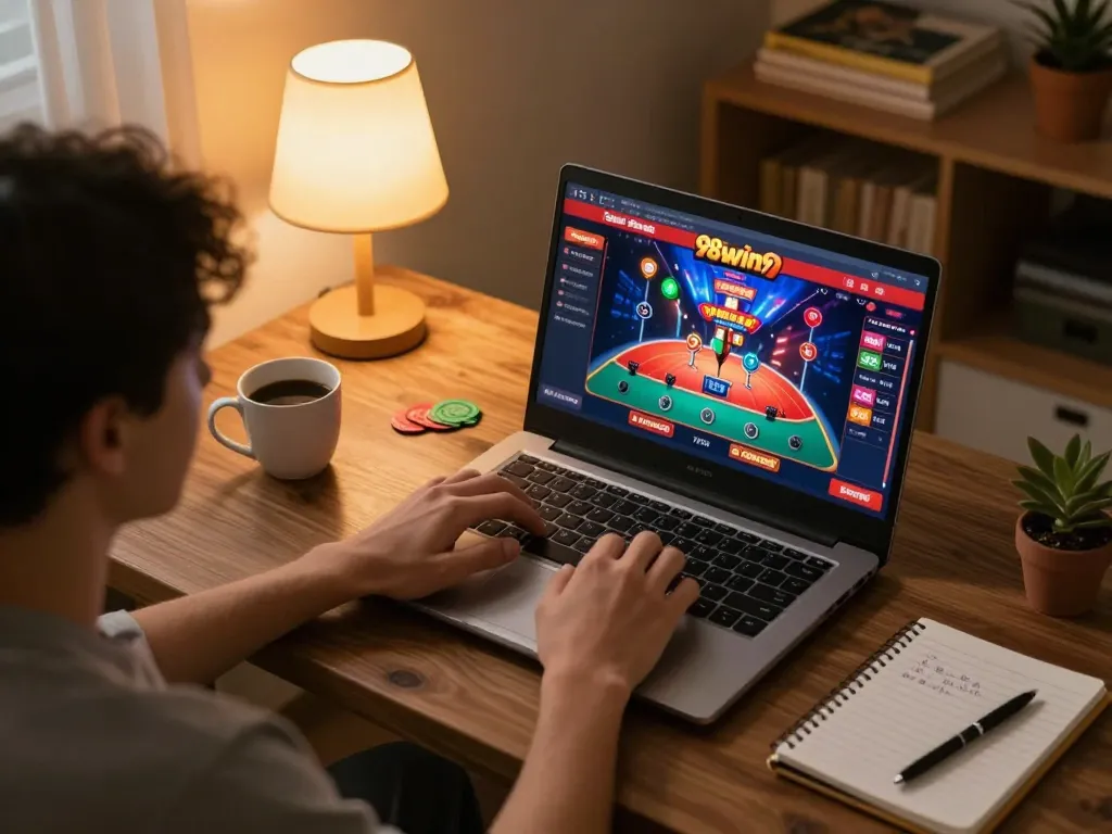 Engaging online gaming experience on 98win9 with live dealer excitement and strategic notes.