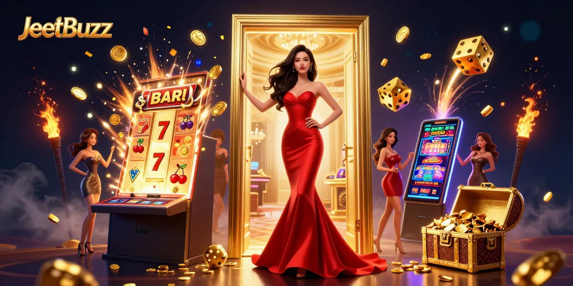 JeetBuzz showcases an exhilarating casino scene with vibrant games and glamorous setting.