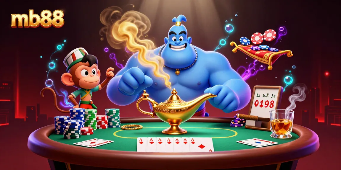 Experience thrilling moments with mb88 while winning poker chips in an exciting casino scene.