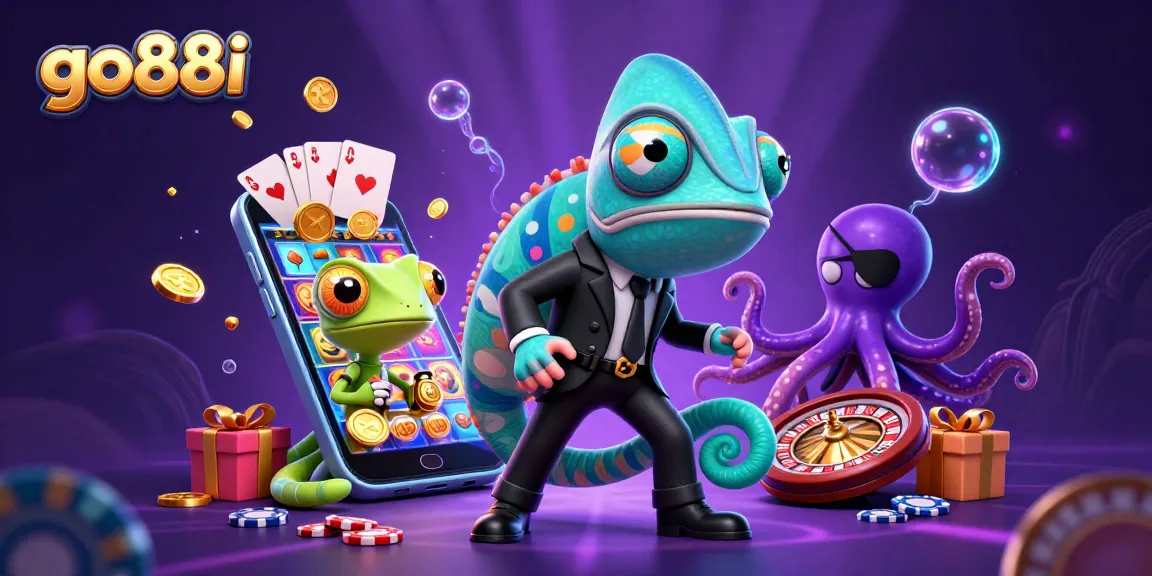 Engage in thrilling gameplay at go88i with a vibrant 3D casino scene showcasing colorful slot reels and enriched game elements.