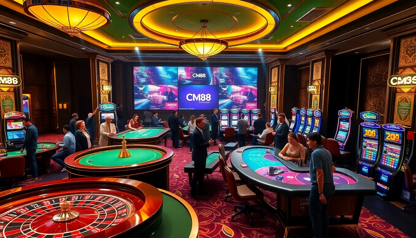 CM88 tables and roulette wheel showcasing excitement in a vibrant casino setting