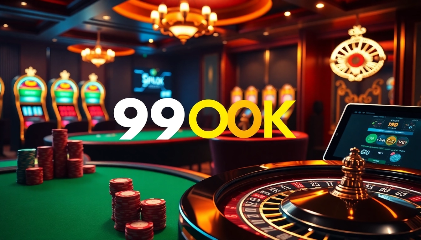 Experience the thrill at 99OK with vibrant casino tables and exciting gaming action.