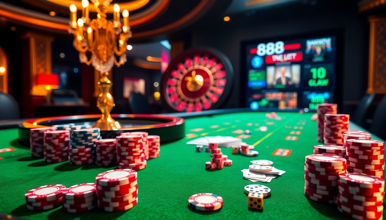 Experience the excitement of gambling at 888NEW with vibrant casino tables and thrilling gameplay.