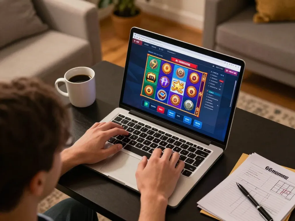 Pemain menikmati sesi mendebarkan di kasino online 66menang, menyoroti permainan slot yang menarik.