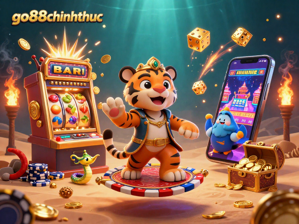 Join the excitement at go88chinhthuc with a spectacular jackpot scene in a vibrant Arabian-themed casino world.