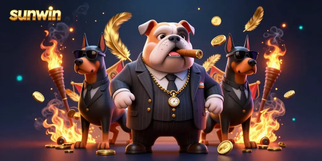 Experience thrilling gameplay at sunwin with animated casino characters amidst a vibrant casino scene.