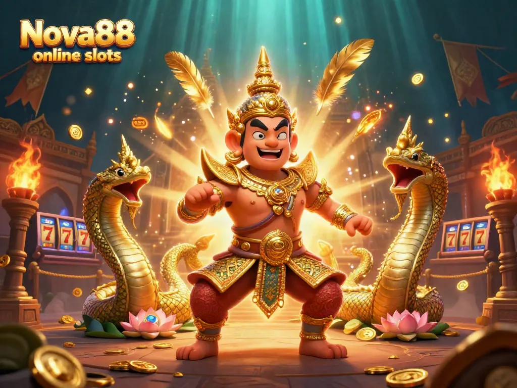 Experience lively Nova88 online slots with vibrant characters and dynamic casino elements.