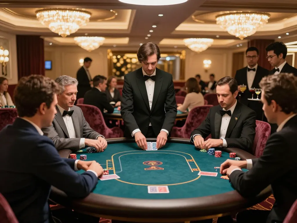 VIPWIN players strategizing during an intense poker game in a high-roller casino