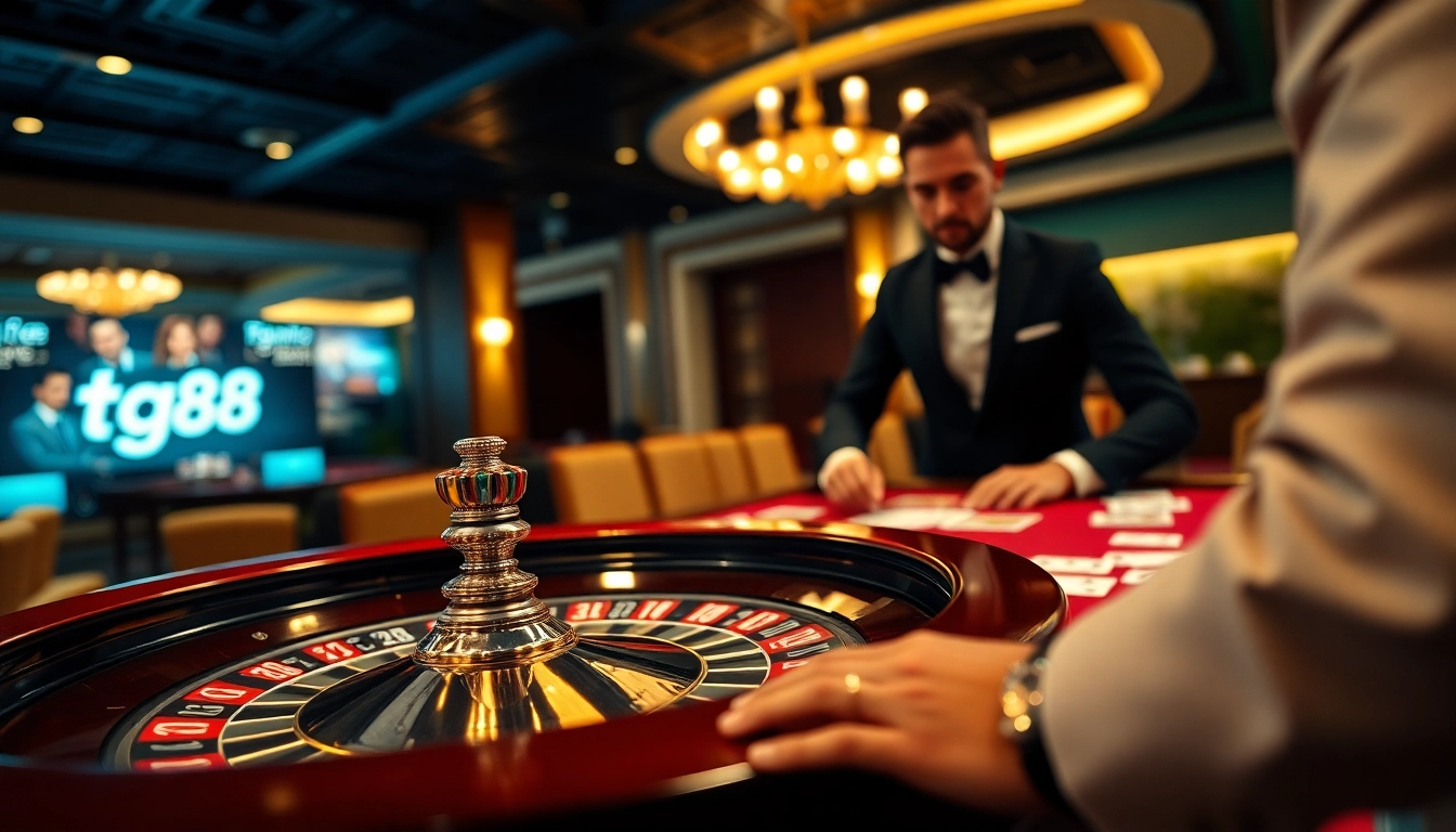 Experience the excitement of gambling at tg88 with roulette and poker in a luxurious casino setting.
