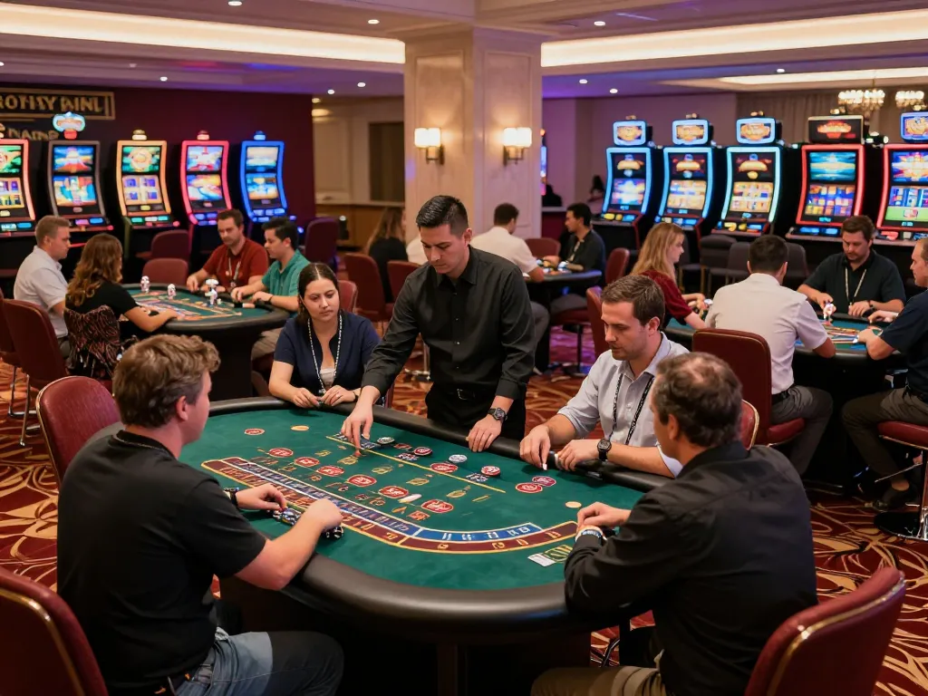 Experience the vibrant gaming atmosphere at 88okwin with live roulette and blackjack tables.
