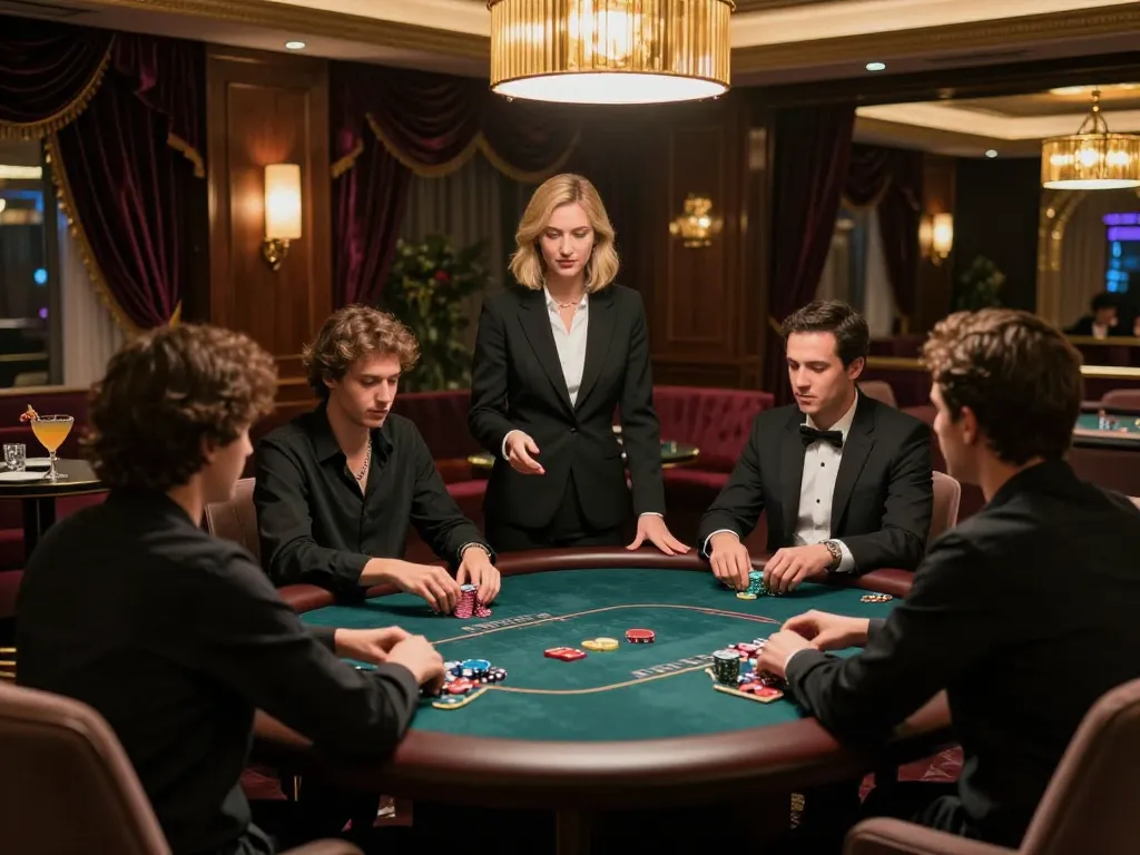 Experience VIP gaming at vipwin, with players engaged in high-stakes poker under luxurious lighting.