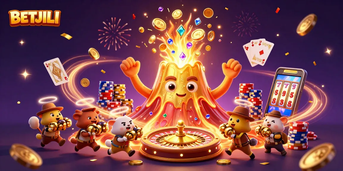 BETJILI showcases a lively 3D casino scene with vibrant gaming elements and excitement.