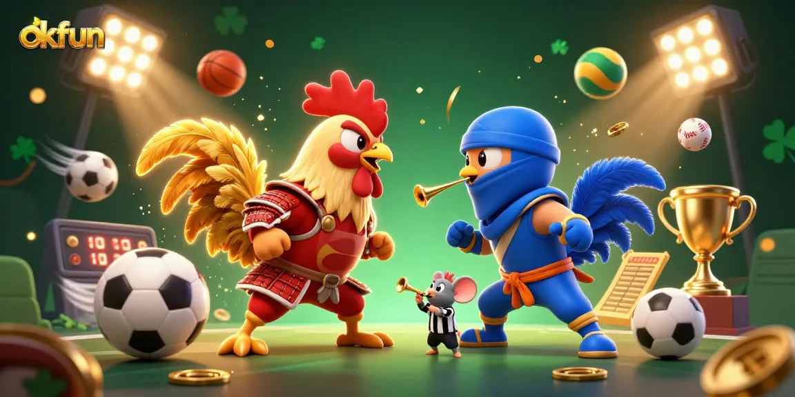 Experience exciting gaming moments with okfun's dynamic rooster showdown in an energetic setting.