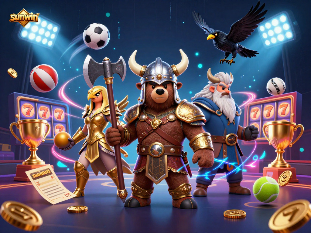 Bet big with sunwin's exhilarating casino experience featuring iconic characters and game elements.